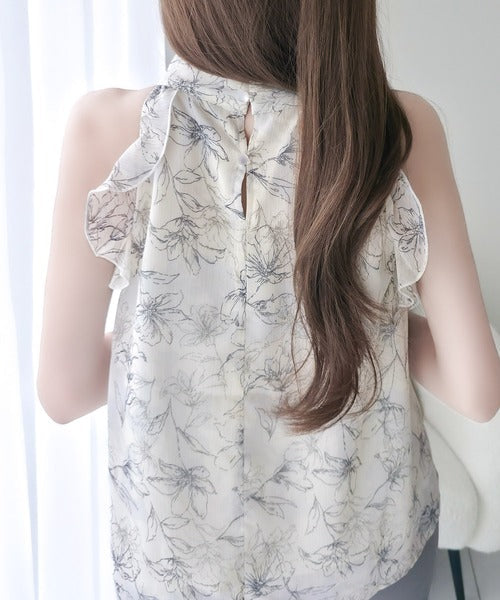 【mily bilet】洗練された大人フェミニン。アメスリ リボン付きフリルブラウス  チェック 花柄 ドット mi1019157