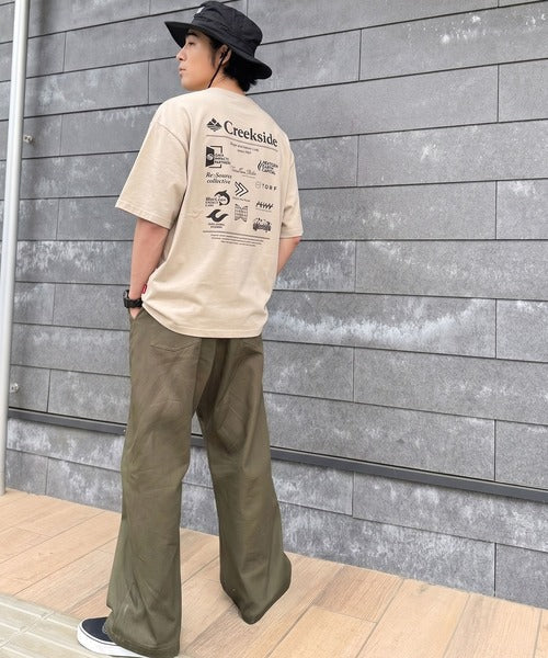 《JaVaジャバコラボ》【接触冷感機能付き】バックプリントで魅せる、大人カジュアルな万能アイテム。アウトドアブランドロゴグラフィックTシャツ(半袖) jo1320022