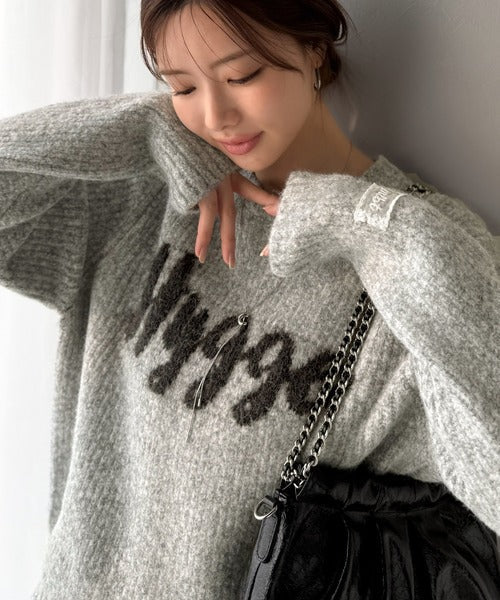 【mily bilet】フェザージャガードロゴミックスニットプルオーバー（長袖） mi1329055
