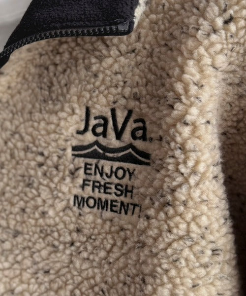 《JaVaジャバコラボ》異素材のコントラストで魅せる。ミックスネップシープボア×ナイロン切替スタンドカラーオーバーサイズブルゾン jm1260637