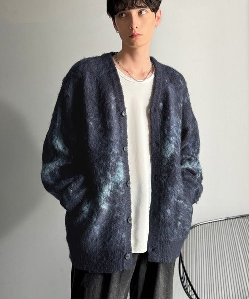 【Classical Origin】「まるで毛布。」モヘアライクシャギー素材Vネックカーディガン／Mohair-Like Shaggy Knit V-Neck Cardigan co0780003