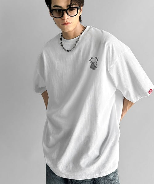 《JaVaジャバコラボ》周りと差がつくアート感。綿100％ タイ☆トロピカルフルーツ柄☆ビッグTシャツ jv1029128