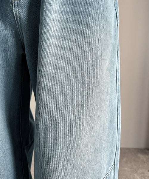 【Classical Origin】「シルエットで語る。」ブラスト加工カーブシルエットバレルレッグデニムパンツ／Blasted Curve Silhouette Barrel-Leg Denim Pants co0900007