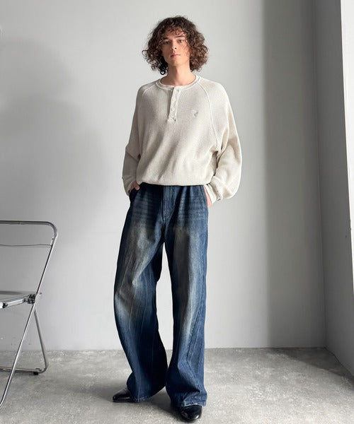 【Classical Origin】「ヘビーウェイト一択。」綿100％ワッフル素材ラグランビッグTシャツ／Cotton 100% Waffle Raglan Big T-Shirt co0780015