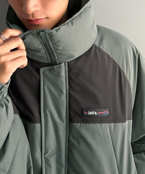 【防風・撥水・防汚機能付き】《JaVaジャバコラボ》冬のわがまま、まるっと叶える。マルチファンクション異素材切り替えオーバーサイズ中綿ジャケット jo0780024