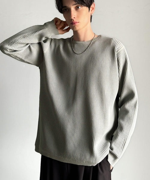 【Classical Origin】「ベーシックの必需品。」サーマルクルーネックニット/Thermal Crew Neck Knit ao1260480