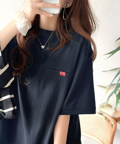 《JaVa ジャバコラボ》シンプルなのに格上げ。綿100％シルケット素材裾ドロストオーバーサイズTシャツ jv1050157
