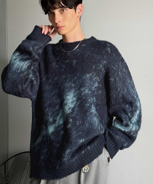 【Classical Origin】「まるで毛布。」モヘアライクシャギー素材クルーネックセーター／Mohair-Like Shaggy Knit Crew Neck Sweater co0780002