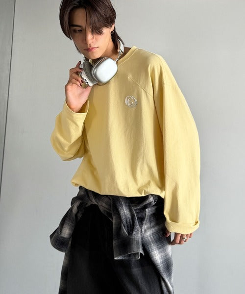 【Classical Origin】「1枚でキマる」。Dart Stitching Oversized T-Shirt／綿100％ダーツ切り替えオーバーサイズTシャツ（長袖） co1150037