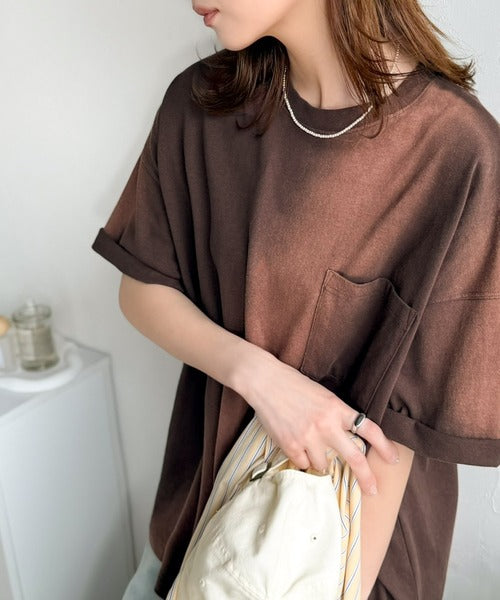 《JaVaジャバコラボ》唯一無二のヴィンテージ感。オーバーサイズシルエットのスプレーダイポケットTシャツ（半袖） jv1020359