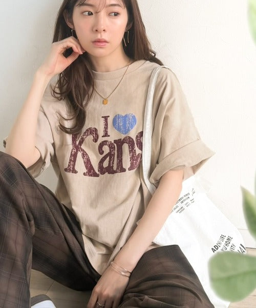 《JaVaジャバコラボ》大人カジュアルにちょうどいい。綿100％ ヴィンテージ風ハートTシャツ jv1050369