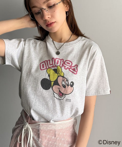 韓国風が今っぽい。ディズニーキャラクターデザイン半袖Tシャツ ce1330036