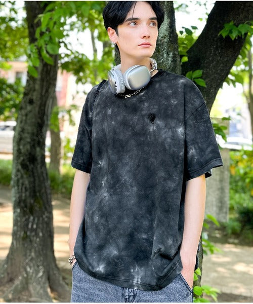 「視線を独り占め。」タイダイ染め刺繍入りオーバーサイズTシャツ／Tie-Dye Embroidered Oversize T-Shirt co1150031