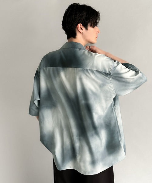 Oversized Drape Half Sleeve Shirt/総柄プリントオーバーサイズドレープ半袖シャツ co1150014