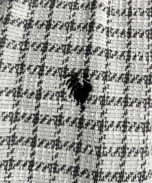 【Classical Origin】「上品カジュアル」。裾ドロスト付きツイード素材ハーフジッププルオーバー（長袖）/Tweed Fabric Drawcord Half-Zip Pullover co1010032