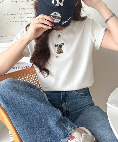 可愛いだけとは言わせない！刺繍コンパクトフライスTシャツアニマルシリーズ（半袖） ce1050360