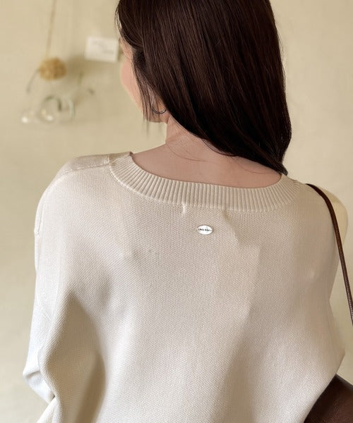 【mily bilet】ゆるっと可愛げ、ふわっと存在感。リボンフェザーコード刺繍ニット（長袖） mi1029130