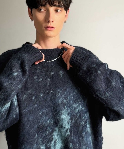 【Classical Origin】「まるで毛布。」モヘアライクシャギー素材クルーネックセーター／Mohair-Like Shaggy Knit Crew Neck Sweater co0780002