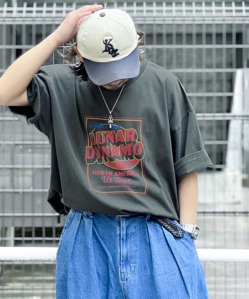 《JaVa ジャバコラボ》キャッチーな大人Tee。綿100%ピグメントロゴビッグTシャツ jv1029024