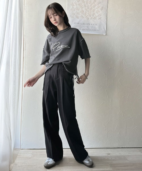 《JaVaジャバコラボ》大胆ロゴで魅せる。前後2way裏毛胸元PAEANロゴ半袖Tシャツ jv1260422