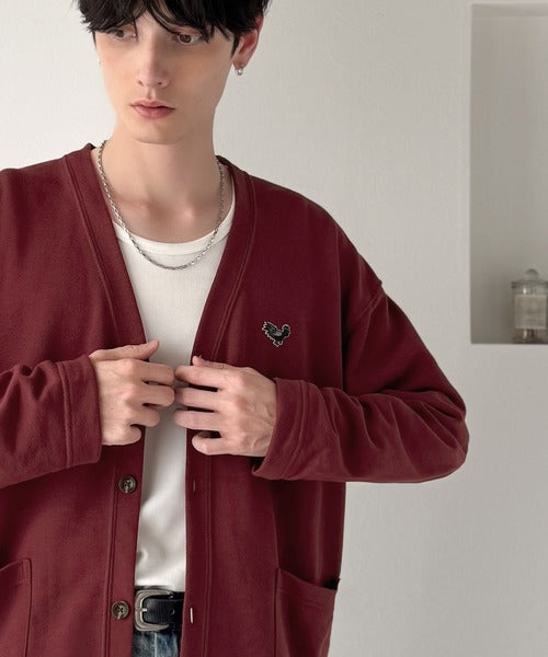 【Classical Origin】「シンプルって奥深い。」刺繍入りスウェットカーディガン（長袖）／Embroidered Design Sweat Cardigan co1150064