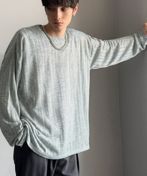 【Classical Origin】「シンプルに魅せる。」グランジモードリラックスシアープルオーバー（長袖）/Grunge Mode Relaxed Pullover co1010027