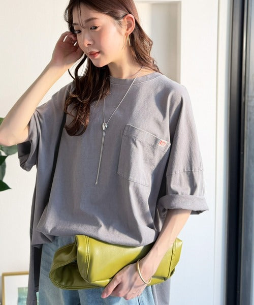《JaVaジャバコラボ》大人のこなれ感漂う。 綿100％ビッグポケットオーバーサイズTシャツ（半袖） jv1260540