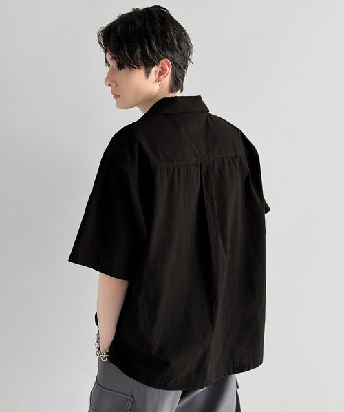 Cotton100%  Ripstop Open Collar Pullover Shirt／コットン100％リップストップ素材オープンカラープルオーバーシャツ co1150012