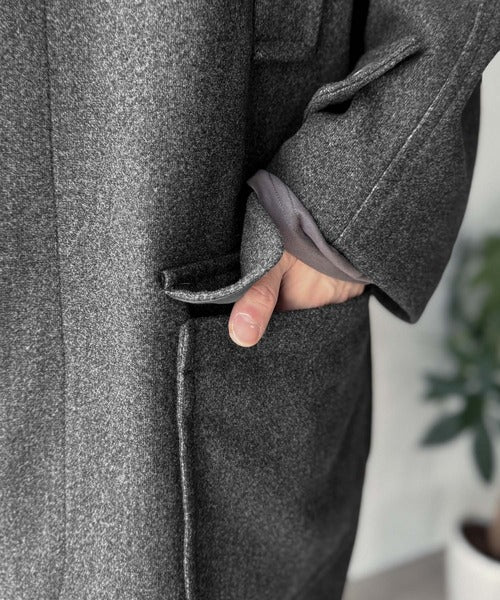 【Classical Origin】「上品さ、極まる」。ロング丈比翼2way衿ステンカラーコート／Long-length concealed 2way bal collar coat ao1265006