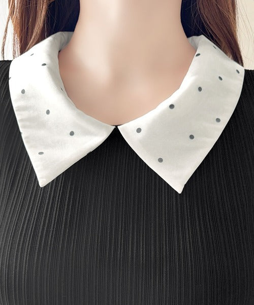 【mily bilet】待望の半袖ver.登場！ドット柄配色切り替えドッキングワンピース（ロング丈） mi1139108
