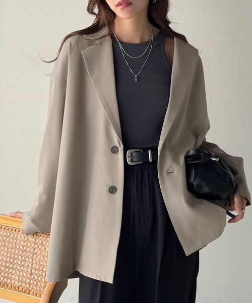 きちんと感とリラックス感を両立。ゆるシルエット、テーラードジャケット ce1240108