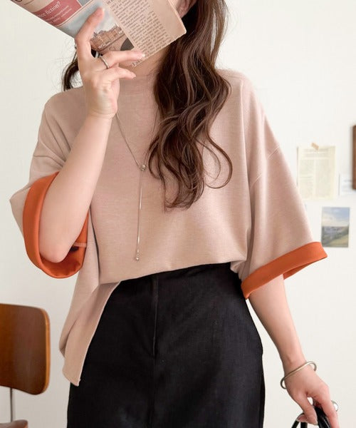 《JaVaジャバコラボ》ゆるシルエットに、ひとさじのアクセント。オーバーサイズ配色BIGTEE jv1110190