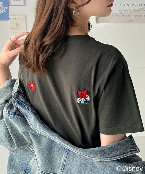 綿100%大人可愛い♪バック「ディズニー」刺繍半袖T ce1330039