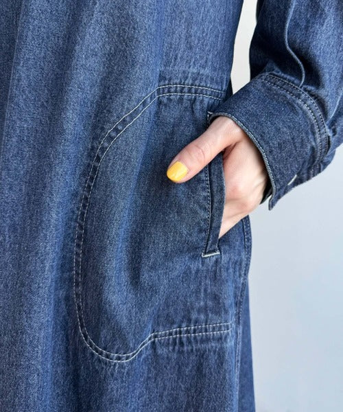 《JaVaジャバコラボ》頑張らないのに、視線をさらう。コットン100％デニムシャツワンピース jv1265087