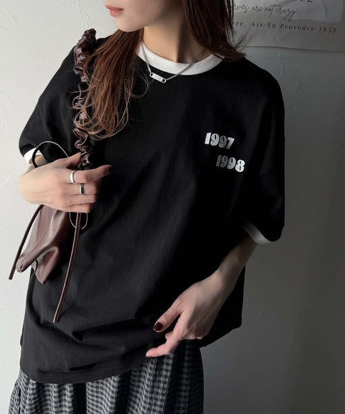ゆるっとカジュアルに。半袖リンガーフロッキーテニスTシャツ ce1020214