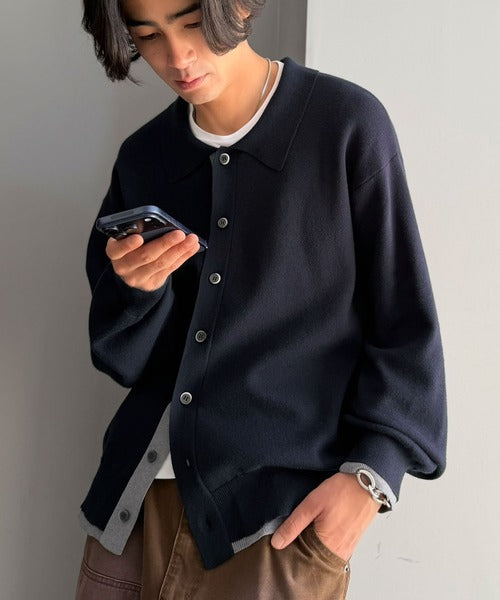きちんと感に、差し色の遊び心を。ミラノリブ配色ニットシャツ / MILANO RIB COLOR BLOCK KNIT SHIRT co1020004
