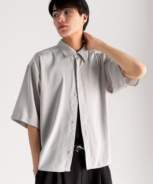 Cropper Box Style Hidden Placket Shirt ／比翼デザインショート丈シャツ co1010005