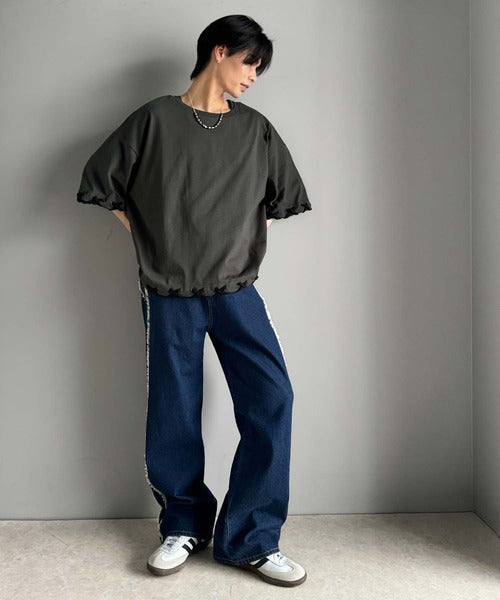 トレンドライクなゆるシルエット。【メンズ】ステッチデザインTシャツ（半袖） cm1010407