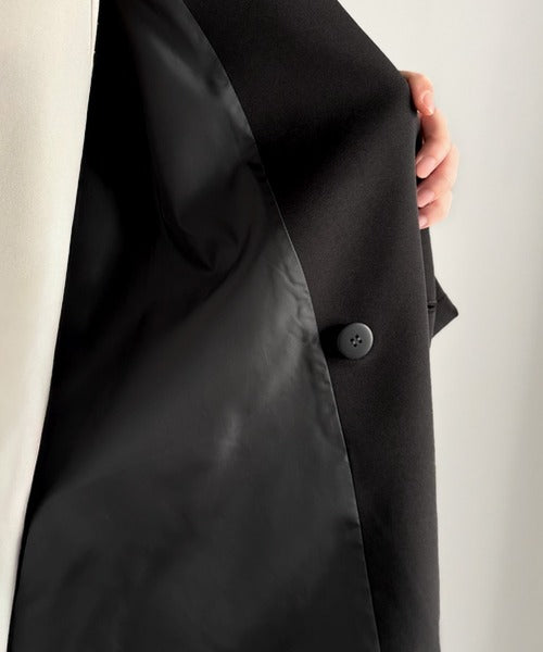 【Classical Origin】「大人の風格。」ダブルテーラードオーバーサイズジャケット/Double-breasted tailored oversized jacket ao1070184