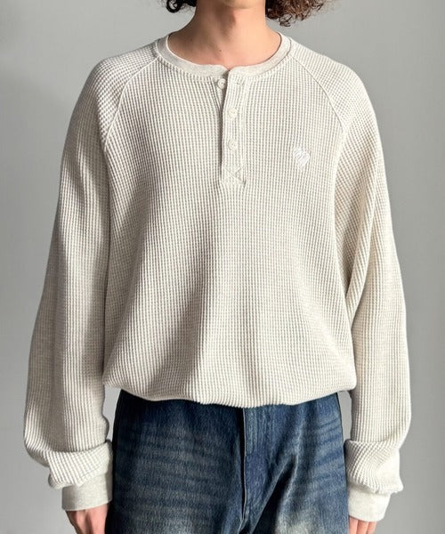 【Classical Origin】「ヘビーウェイト一択。」綿100％ワッフル素材ラグランビッグTシャツ／Cotton 100% Waffle Raglan Big T-Shirt co0780015
