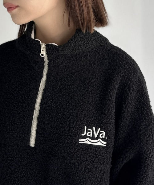 《Javaジャバコラボ》ボア素材×刺繍でおしゃれ上級者に格上げ♪アノラックハーフジッププルオーバー jv1260484