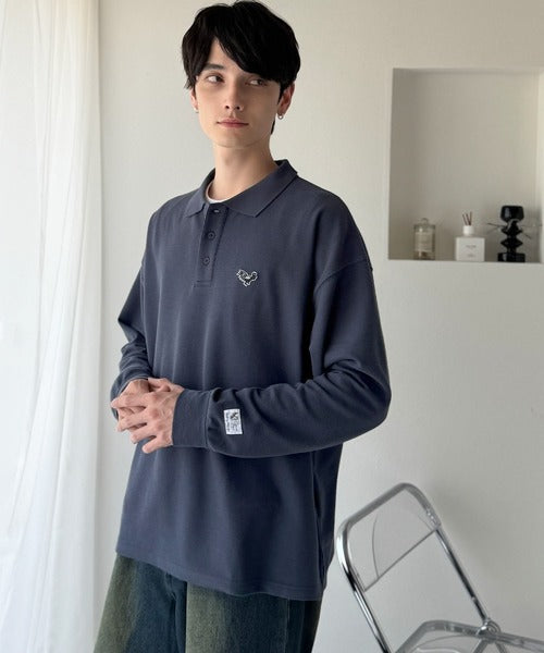 【Classical Origin】「上質な日常。」胸刺繍入り鹿の子ポロシャツ（長袖）／Embroidery Basic Polo Shirt co1150052