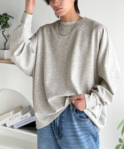 【Classical Origin】「大人シンプル。」ドルマンスリーブダンボール素材ビックTEE（長袖）／Dolman Cardboard Big Tee ao1260455