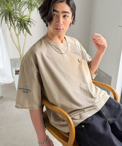 《JaVaジャバコラボ》【吸水速乾機能付き】しっかり厚地素材でもサラッと快適。フレンチブルドッグ刺繍 ミニ裏毛 スウェットライクTシャツ jo1150096