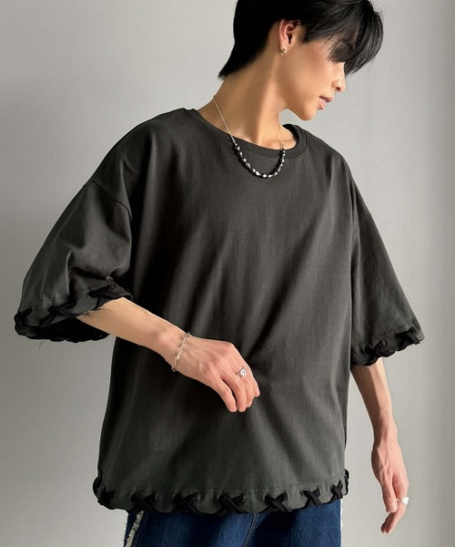 トレンドライクなゆるシルエット。【メンズ】ステッチデザインTシャツ（半袖） cm1010407