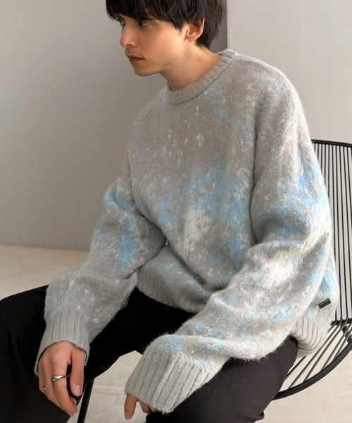 【Classical Origin】「まるで毛布。」モヘアライクシャギー素材クルーネックセーター／Mohair-Like Shaggy Knit Crew Neck Sweater co0780002