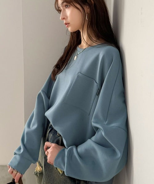 胸ポケット付きドルマンスリーブダンボールトップス / DOLMAN SLEEVE PULLOVER co1010073