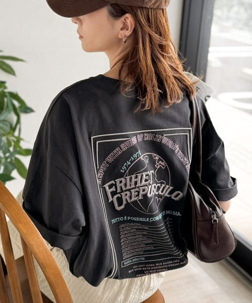 《JaVaジャバコラボ》背中で語る。綿100％バックグラフィック刺繍Tシャツ（半袖） jv1050357