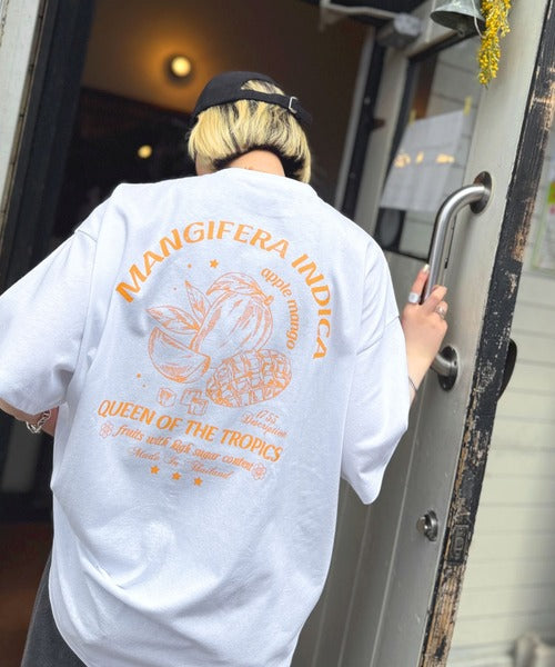 《JaVaジャバコラボ》周りと差がつくアート感。綿100％ タイ☆トロピカルフルーツ柄☆ビッグTシャツ jv1029128