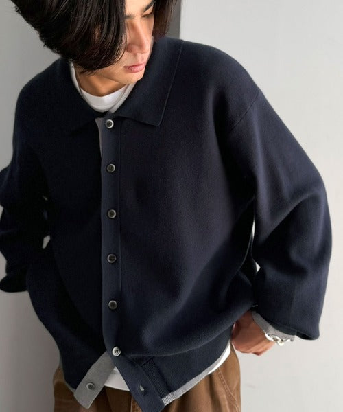 きちんと感に、差し色の遊び心を。ミラノリブ配色ニットシャツ / MILANO RIB COLOR BLOCK KNIT SHIRT co1020004